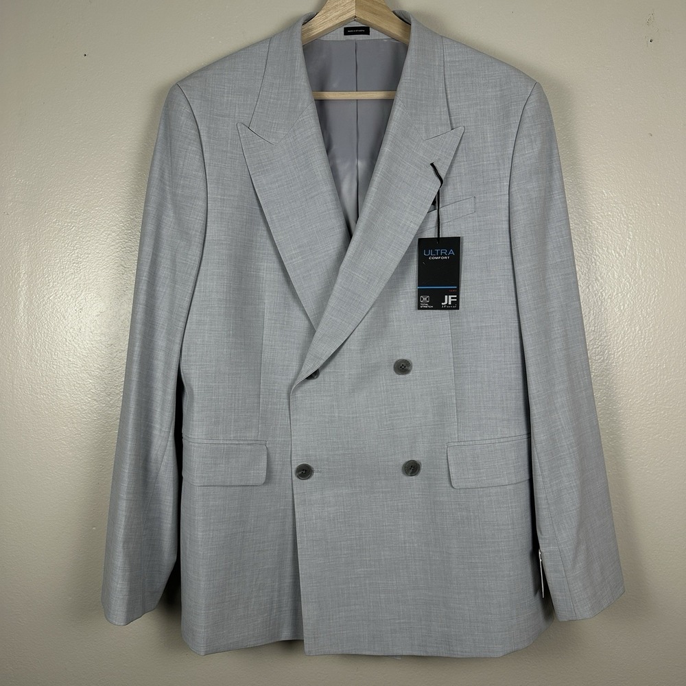 J. Ferrar Men's 42SH Ultra Comfort Slim Fit Cool‎ Gray Suit Jacket Wedding NEW